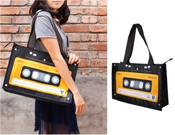 Retro Cassette Tape Shoulder Bag (Yellow)